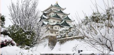 יפן בלבן. למעלה: טירת נאגויה בשלג / צילום: Shutterstock | א.ס.א.פ קריאייטיב
