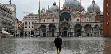 כיכר סן מרקו בונציה מוצפת / צילום: מנואל סילבסטרי, רויטרס