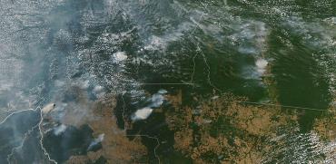 שריפות ביערות האמזונס, ברזיל. צילום לווין / צילום: NASA Goddard Space Flight Center