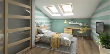 חדר שינה בעליית גג / צילום: shutterstock