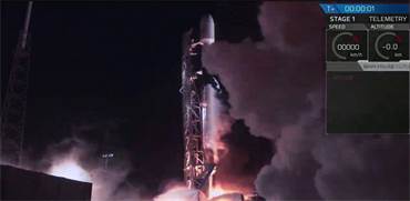 שיגור בראשית \ צילום מסך מ-SpaceX