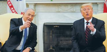 דונלד טראמפ, נשיא ארה"ב, ובנימין נתניהו, ראש ממשלת ישראל, בפגישה בבית הלבן / צילום: Tom Brenner, רויטרס