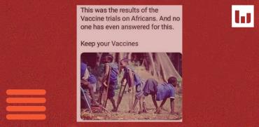 הצילום שפורסם בנושא חיסוני הפוליו באפריקה / צילום: צילום מסך