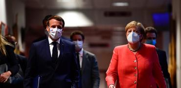 קאנצלרית גרמניה, מרקל ונשיא צרפת, מקרון, השבוע בכינוס המנהיגים האירופים / צילום: John Thys, Associated Press