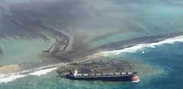 מכלית הנפט היפנית שקרסה מול מאוריציוס באוגוסט. תושבי האי לא יקבלו פיצוי מספק, אם בכלל / צילום: Eric Villars, Associated Press