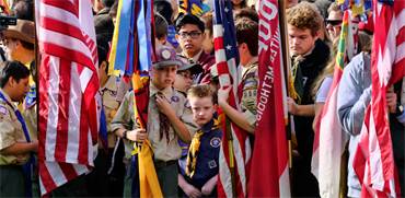 חניכי תנועת הצופים האמריקאית ביום הזיכרון הלאומי / צילום: Richard Vogel, AP
