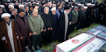 בכירי השלטון באיראן בהלוויית קאסם סולימאני / צילום: רויטרס