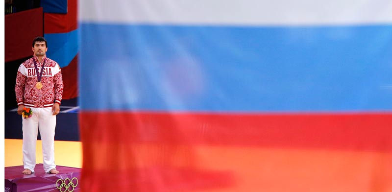 דגל רוסיה מונף במהלך אולימפיאדת לונדון 2012 / צלם: רויטרס