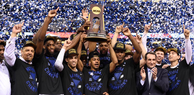 דיוק זוכה באליפות ה-NCAA ל-2015, כדורסל, קולג'ים, מכללות / צלם: רויטרס
