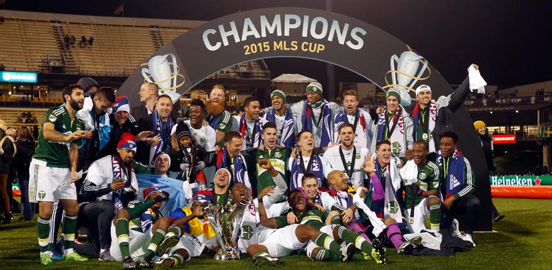 פורטלנד טימברס חוגגת זכייה באליפות ה-MLS לעונת 2015 / צלם: רויטרס