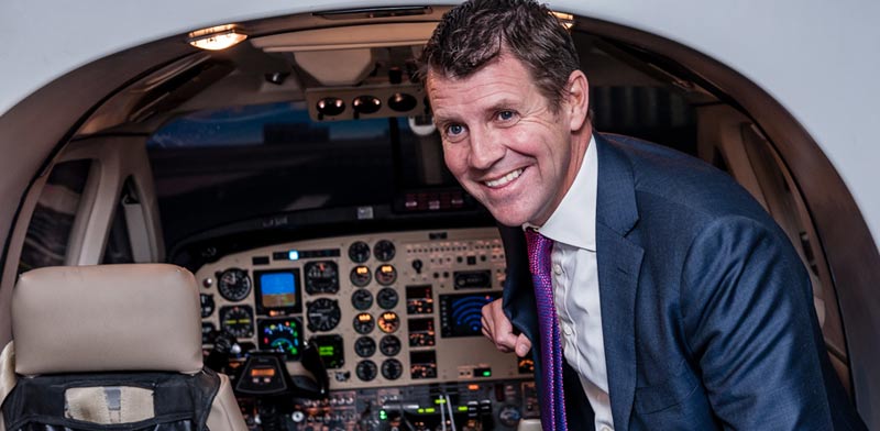 NSW Premier Mike Baird and Elbit training system