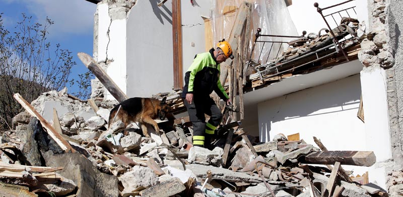 חיפוש אחר נעדרים ברעידת אדמה במרכז איטליה / צילום:רויטרס