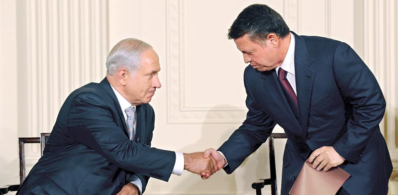 Benjamin Netanyahu and King Abdullah Photo: GPO