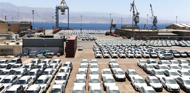 מכוניות בנמל אשדוד / צילום: תמר מצפי