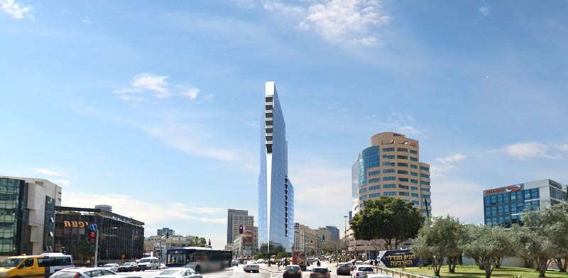 מגדל "שפך המסגר" בתל אביב - 25 קומות, 1 דונם. מסחר ציבורי משרדים מגורים. הדמיה: א-לייט מגדל "שפך המסגר" בתל אביב - 25 קומות, 1 דונם. מסחר ציבורי משרדים מגורים. הדמיה: א-לייט