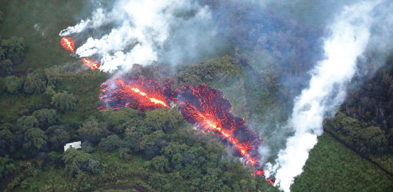 Kilauea volcano Hawaii near Ormat plant  photo: Reuters
