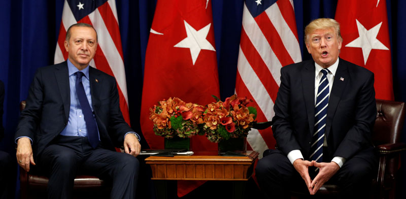 נשיא ארה"ב דונלד טראמפ ונשיא טורקיה רג'פ טאיפ ארדואן / צילום: רויטרס, Kevin Lamarque