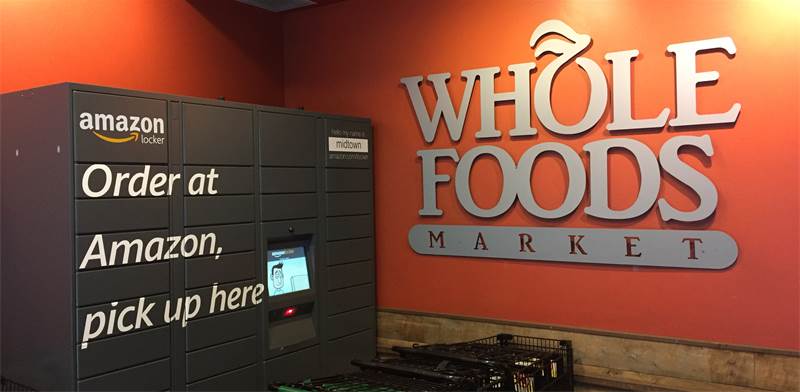 לוקרים של אמזון בסניף של Whole Foods / צילום: NYCStock, שארטסטוק