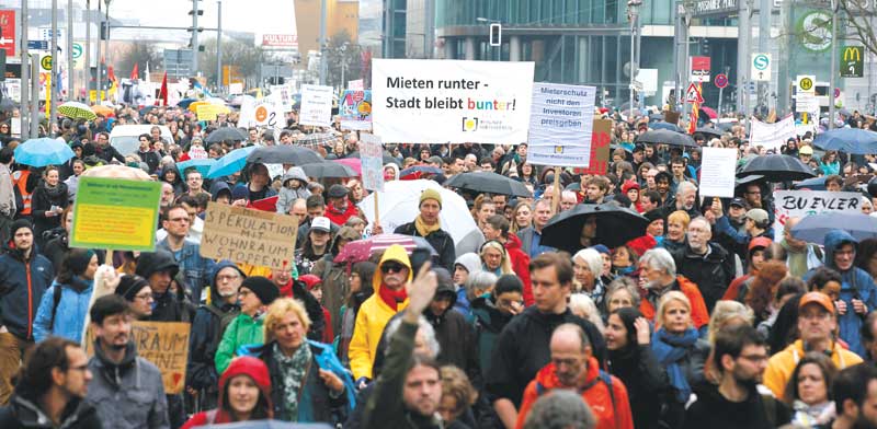 הפגנה נגד מחירי השכירות הגואים בברלין/ צילום: אקסל שמידט, רויטרס