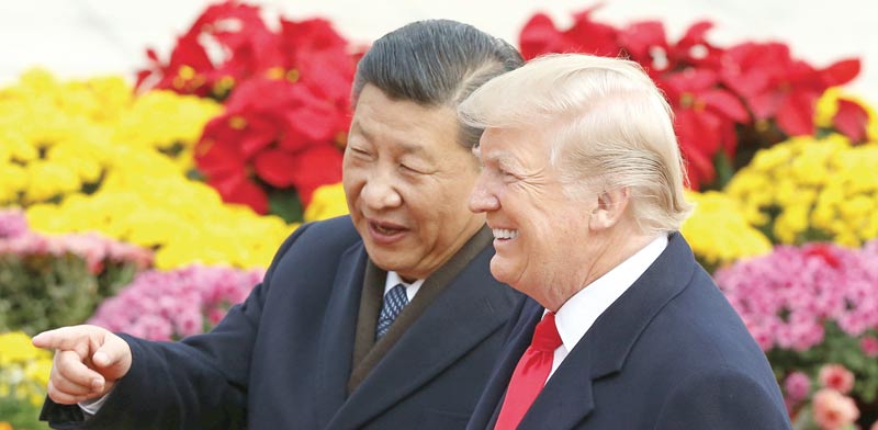 נשיא  ארה"ב דונלד טראמפ עם נשיא סין שי ג'ינגפינג / צילום: רויטרס, Thomas Peter