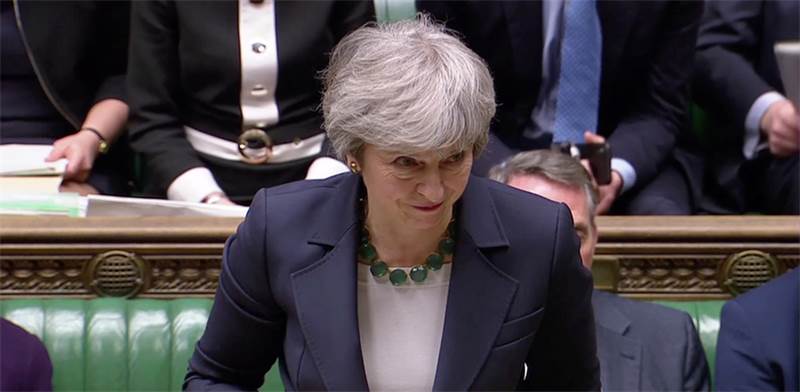 תרזה מיי, ראשת ממשלת בריטניה, נואמת בפרלמנט / צילום: Reuters TV