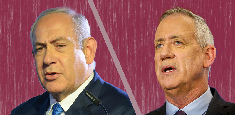Netanyahu and Gantz Photos: Shlomi Yosef and Tamar Matsafi