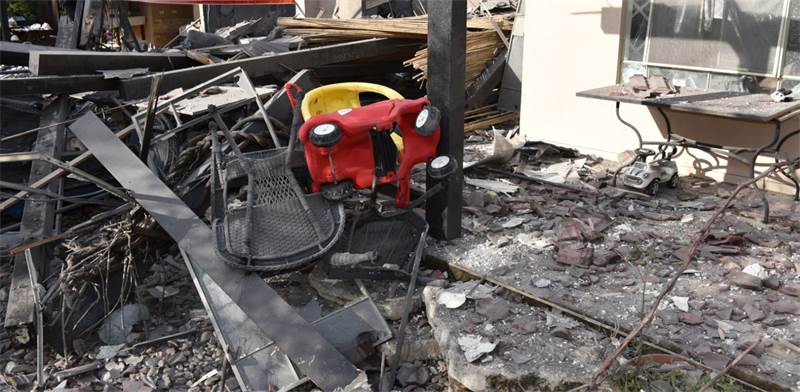 Building hit by rocket fire March 25 2019  photo: Israel Police spokesperson