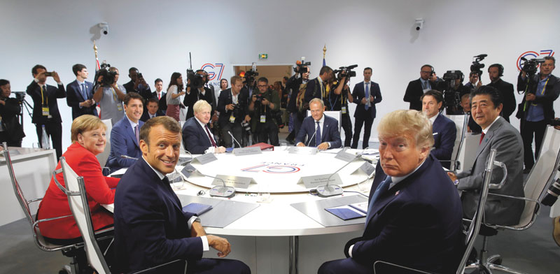 פסגת G7 בפריז באוגוסט 2019. המשבר שמגפת הקורונה יצרה הוא ללא ספק תוצר לוואי של הגלובלזיציה / צילום: רויטרס Philippe Wojazer
