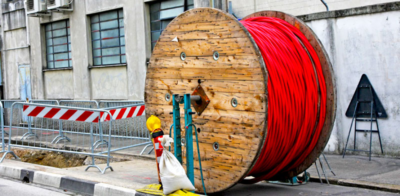 Laying fiber-optic cable