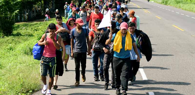 מהגרים ממרכז אמריקה צועדים לכיוון ארה”ב/  צילום: רויטרס, Jose Torres