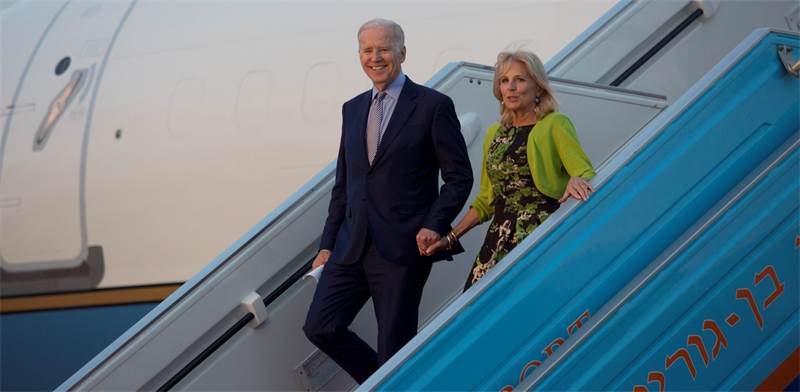 ג'ו ביידן ורעייתו בביקורו הרשמי בישראל ב-2016 / צילום: Heidi Levine, Associated Press