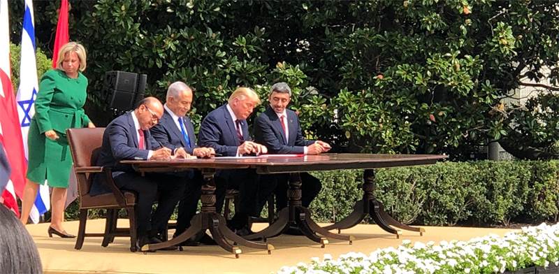 White House peace agreement signing  / Photo: Tal Schneider, Globes