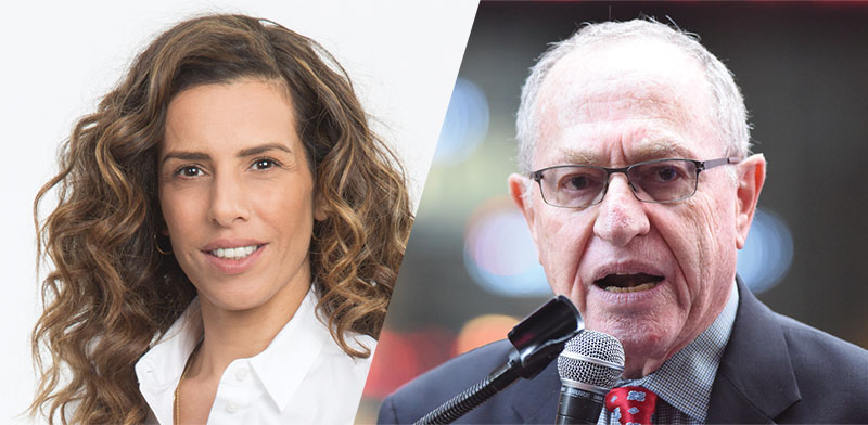 Alan Dershowitz and Galia Cohen  / Photo: Shutterstock, Yanai Yehiel 