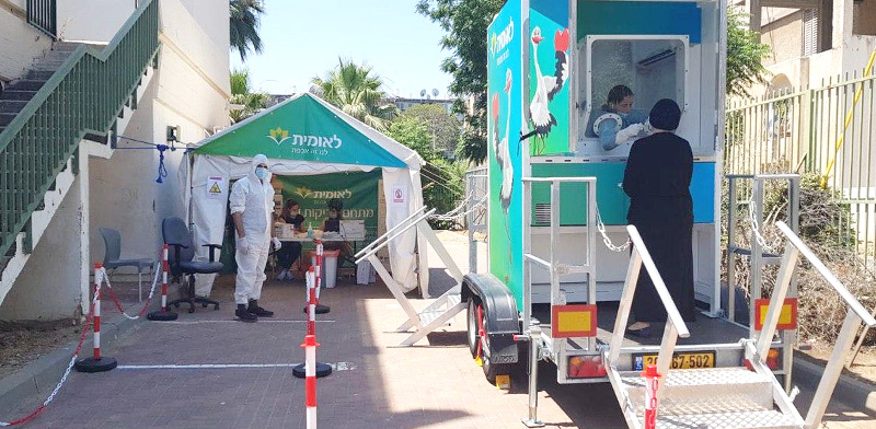 תחנת סקר סרולוגי של קופת חולים לאומית באשדוד. כמה חולים באמת פספסנו? / צילום: משרד הבריאות