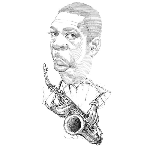 John Coltrane unfinished drawing